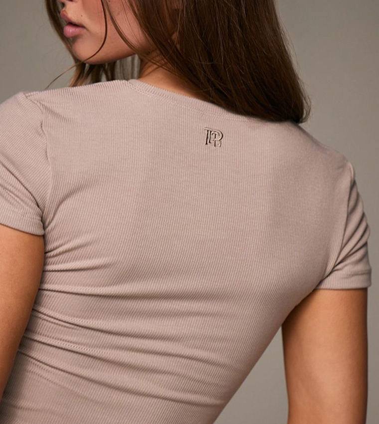 Soft Ribbed Short Sleeves Crop Top