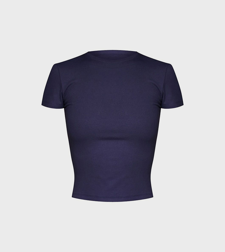 Soft Ribbed Short Sleeves Crop Top