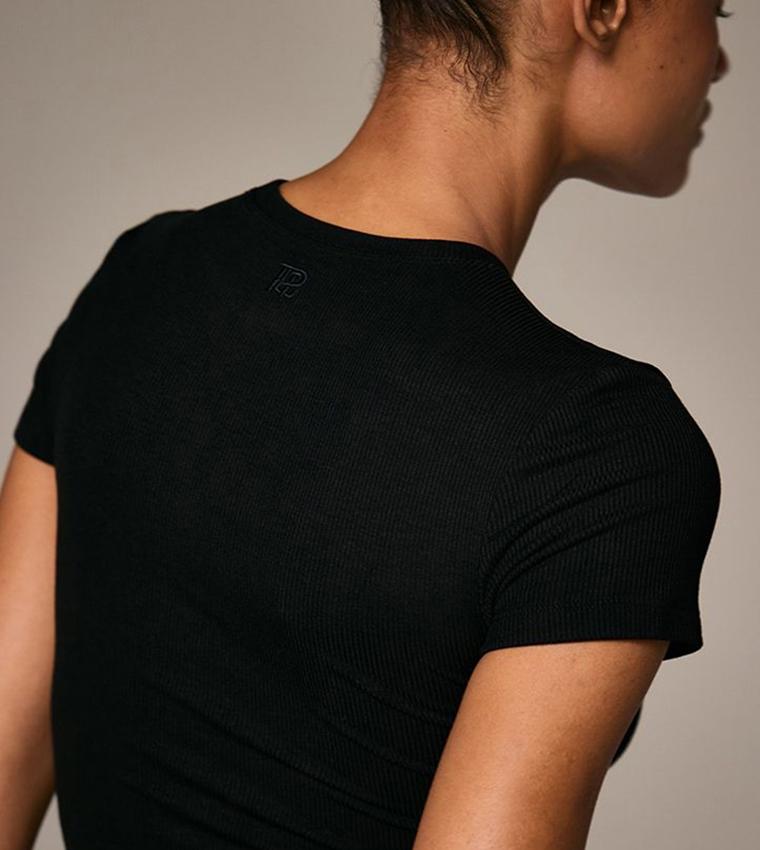 Soft Ribbed Short Sleeves Crop Top