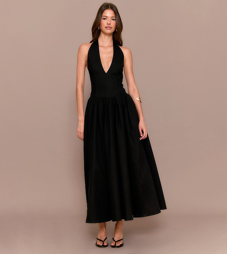 فستان ميداكسي بياقة هالتر