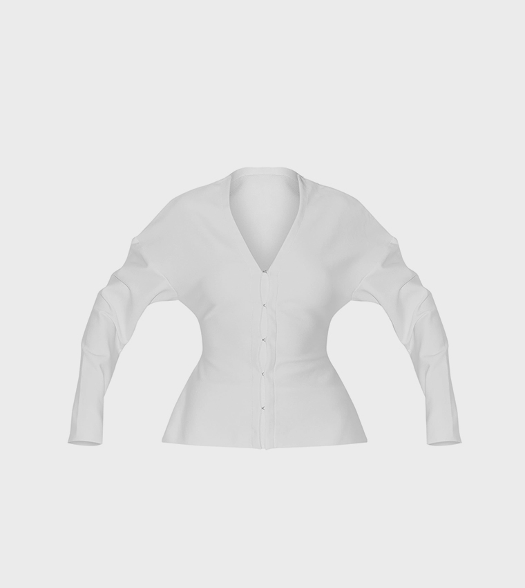 Knitted Tailored Hook and Eye Cardigan