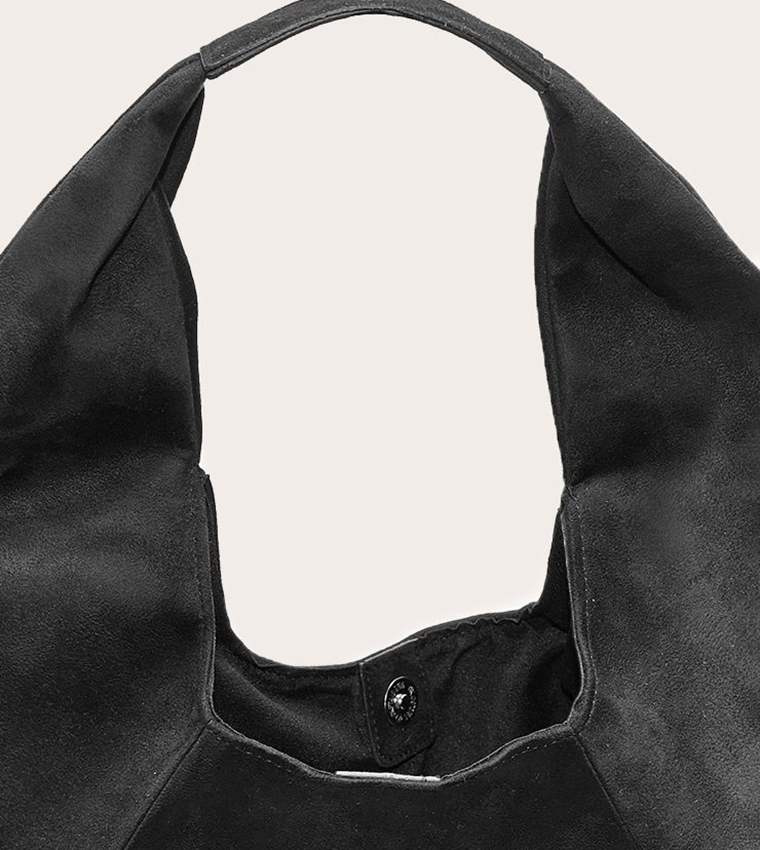 Faux Suede Hobo Bag