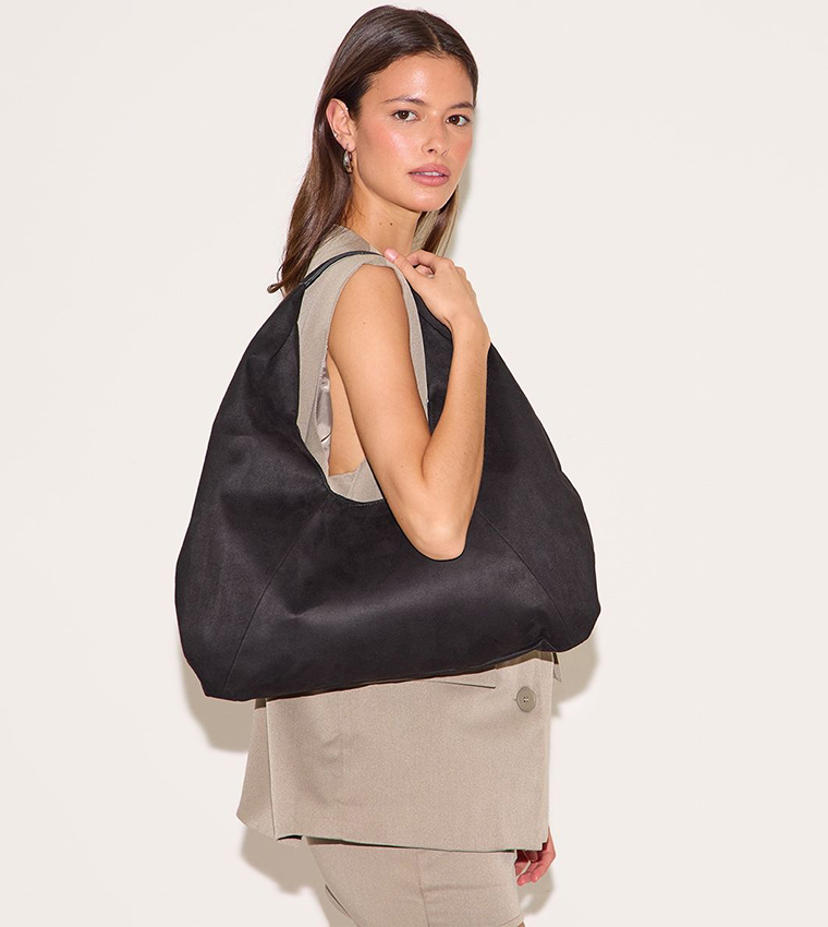 Faux Suede Hobo Bag