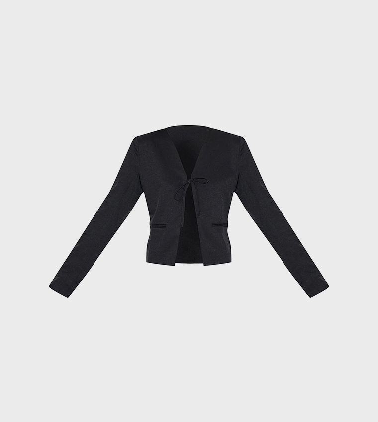 Tie Up Long Sleeves Blazer