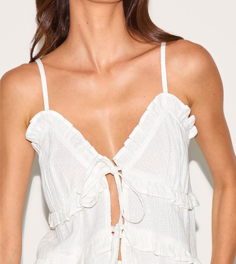Textured Strappy Cami Top