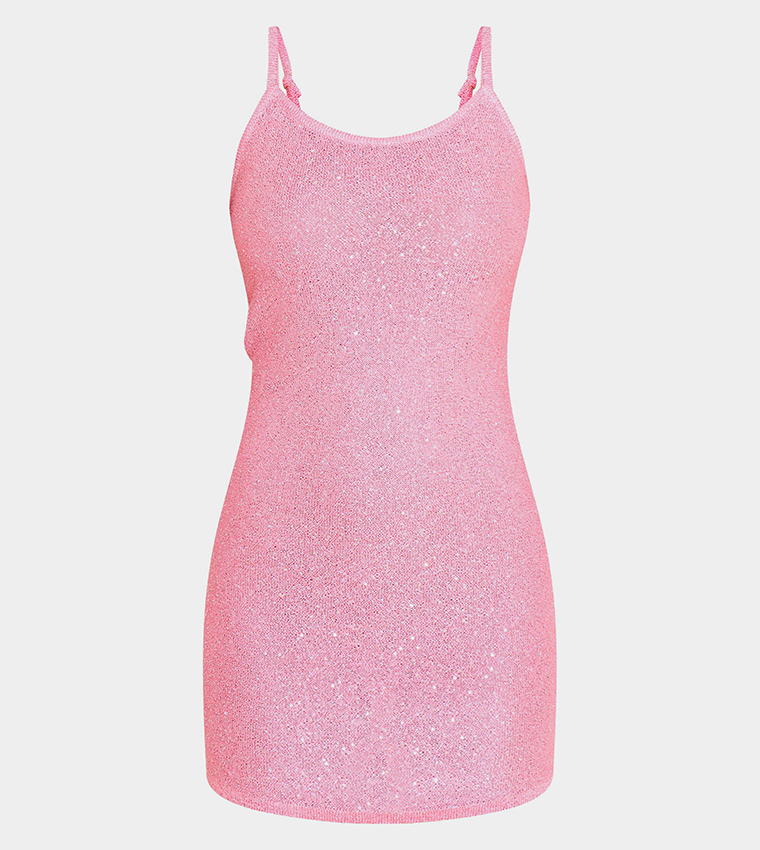 Petite Sequin Knitted Mini Dress