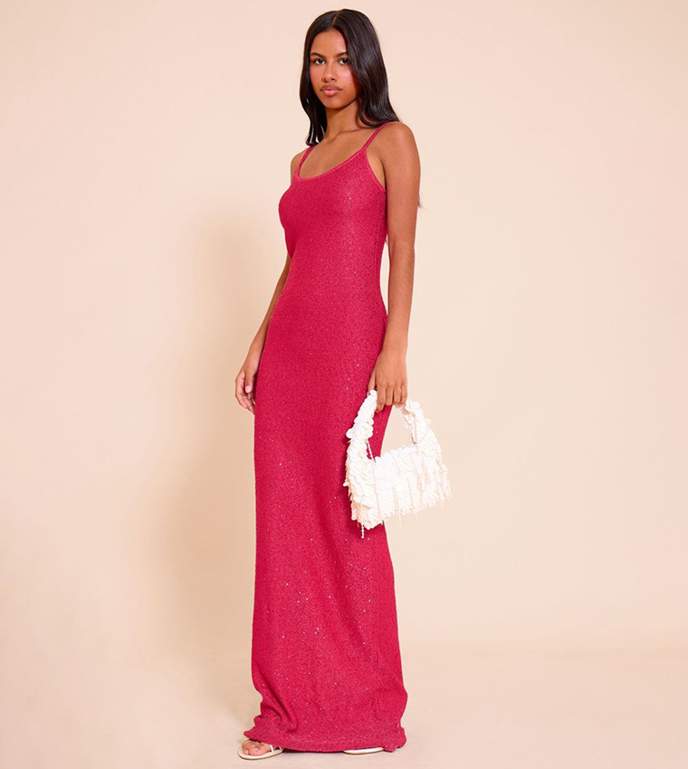 Petite Sequin Knitted Maxi Dress