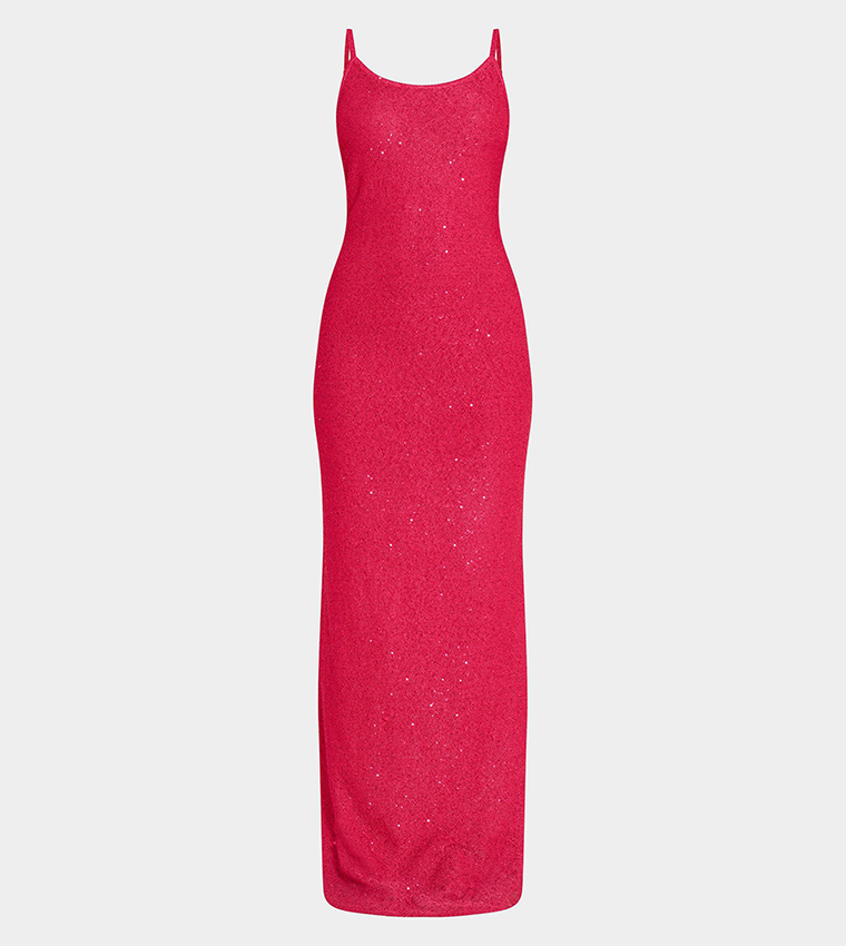 Petite Sequin Knitted Maxi Dress