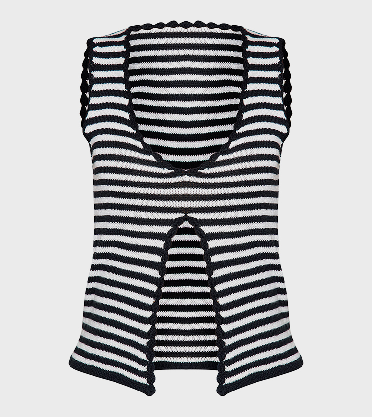 Petite Split Front Detail Sleeveless Top