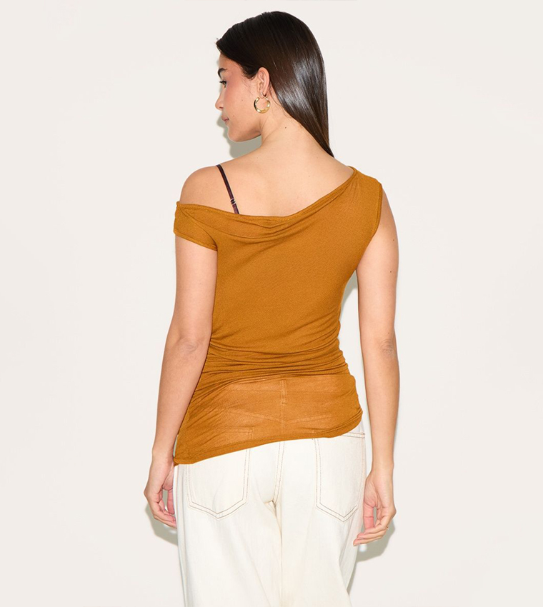 Sheer Soft Touch Cowl Neck Top