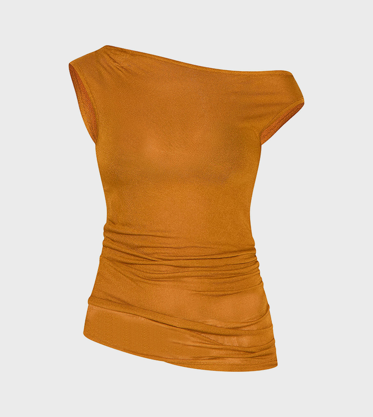 Sheer Soft Touch Cowl Neck Top