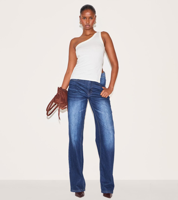 Solid One Shoulder Top