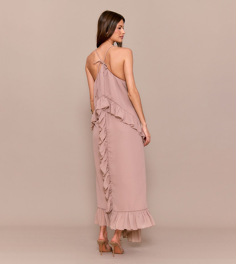 Chiffon Frill Cami Maxi Dress