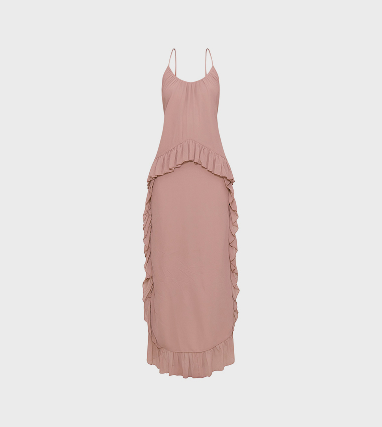 Chiffon Frill Cami Maxi Dress
