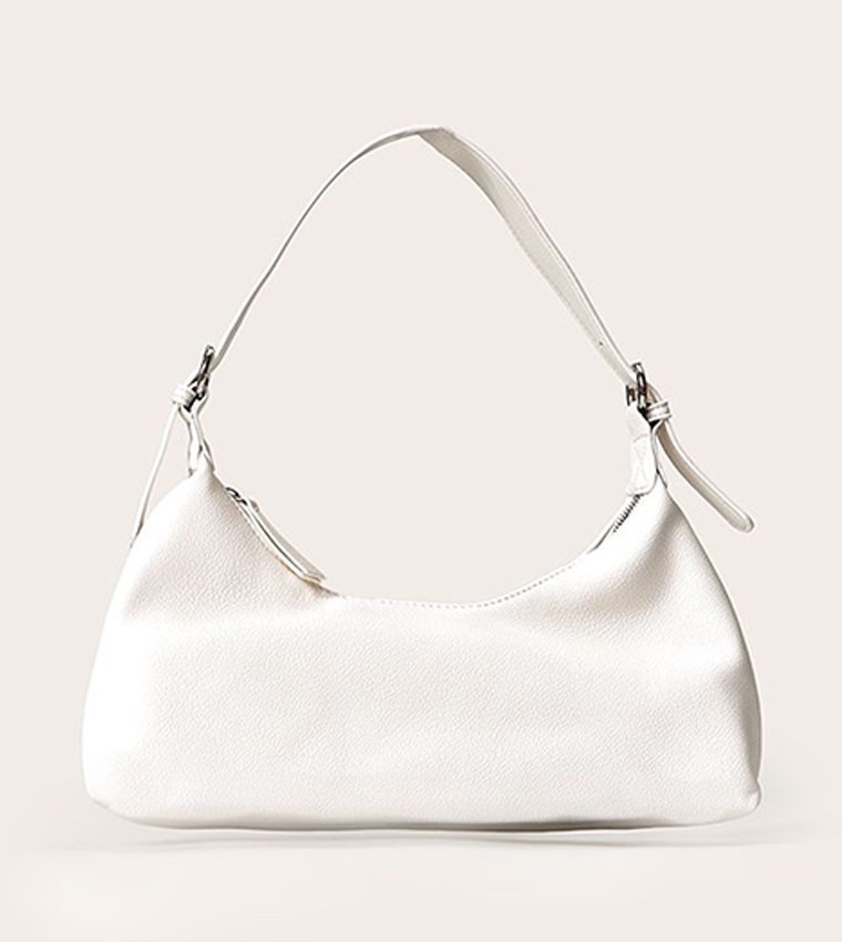 Textured Curved Shoulder Bag