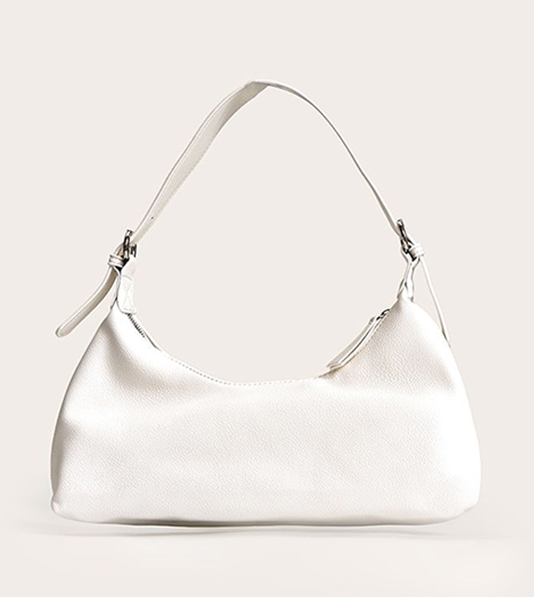 Textured Curved Shoulder Bag