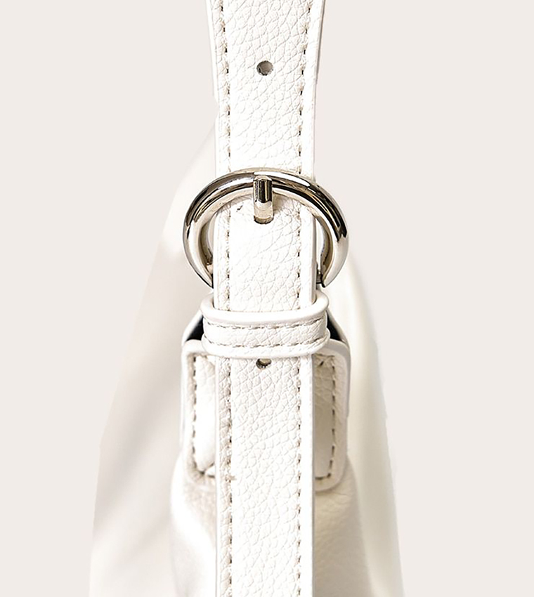 Textured Curved Shoulder Bag