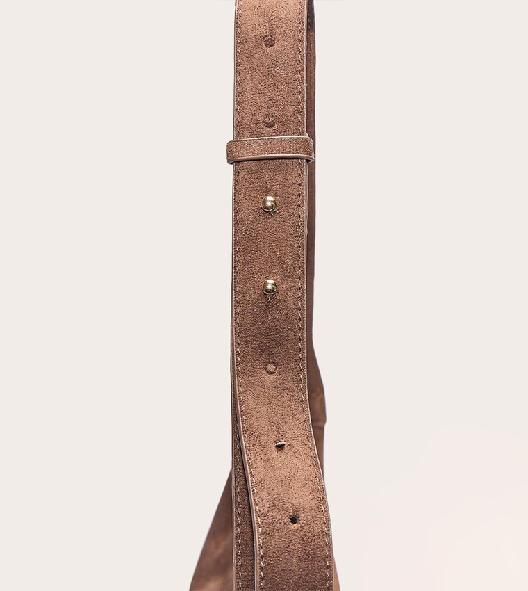 Faux Suede Slouchy Crescent Shoulder Bag