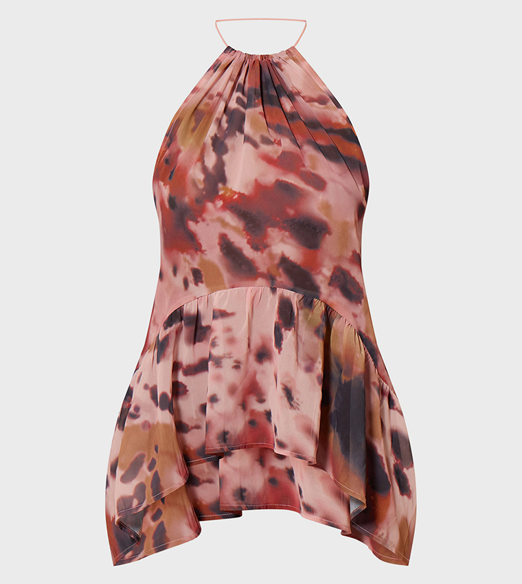 Chiffon Printed Halterneck Top