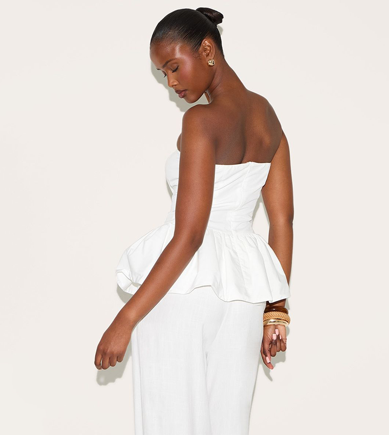 Bandeau Puff Ball Top