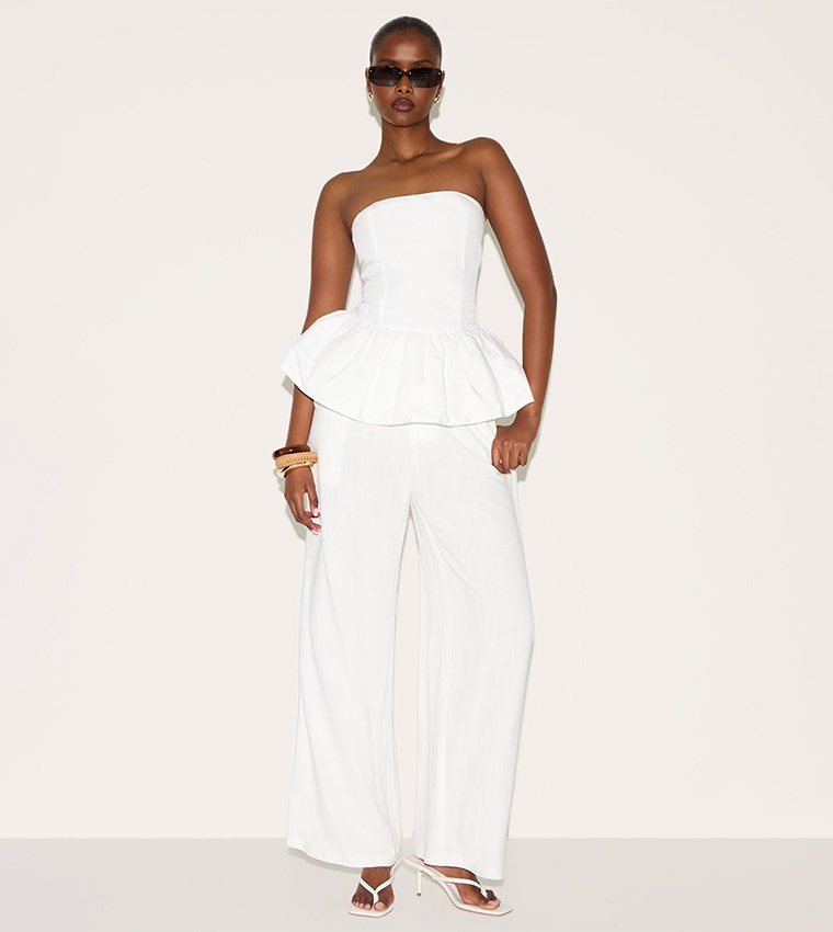 Bandeau Puff Ball Top