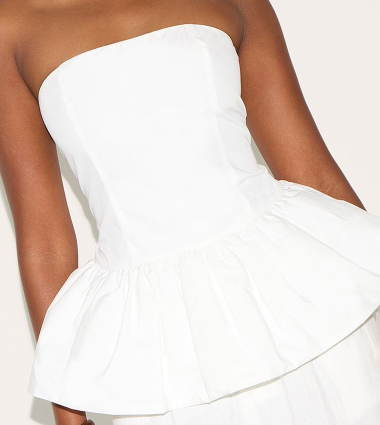 Bandeau Puff Ball Top