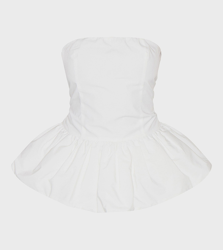 Bandeau Puff Ball Top