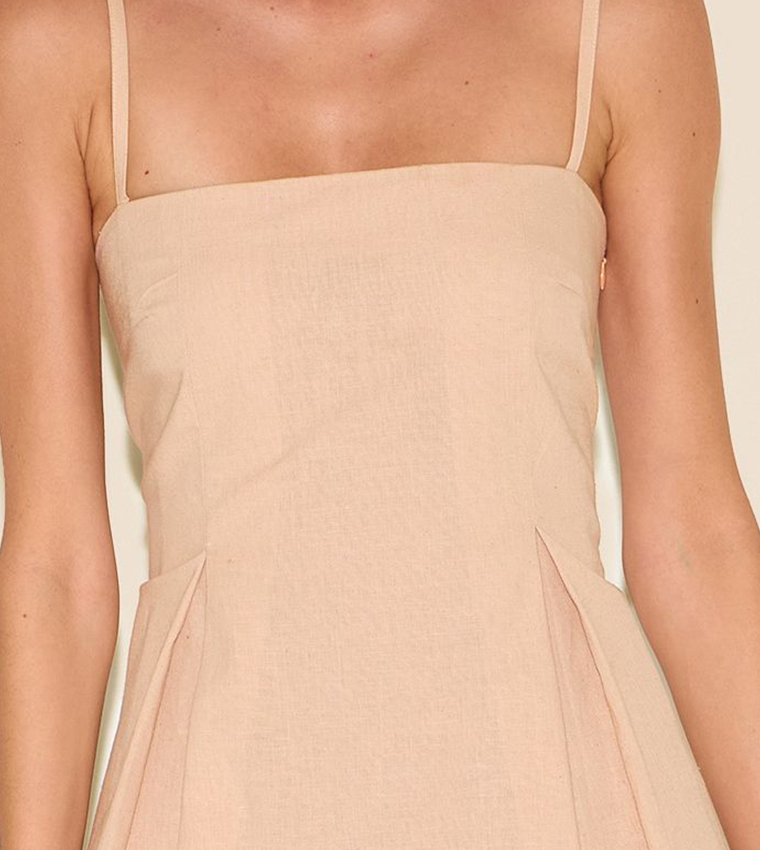 Solid Strappy A-Line Mini Dress