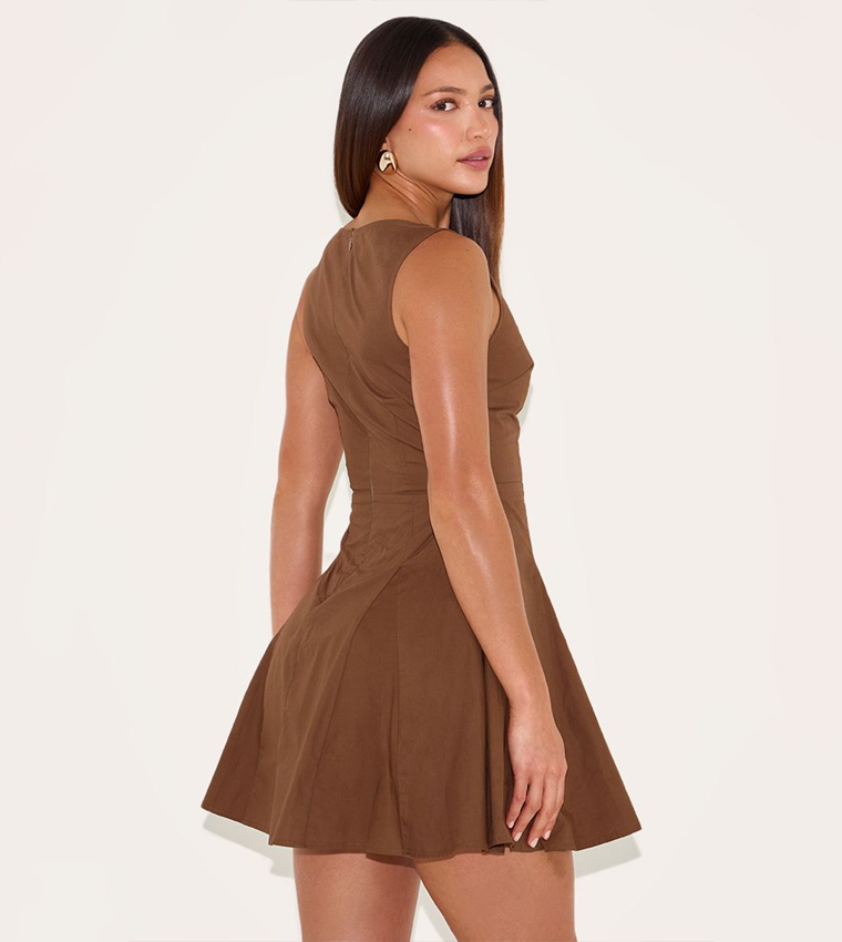 Tall Solid Sleeveless Mini Skater Dress