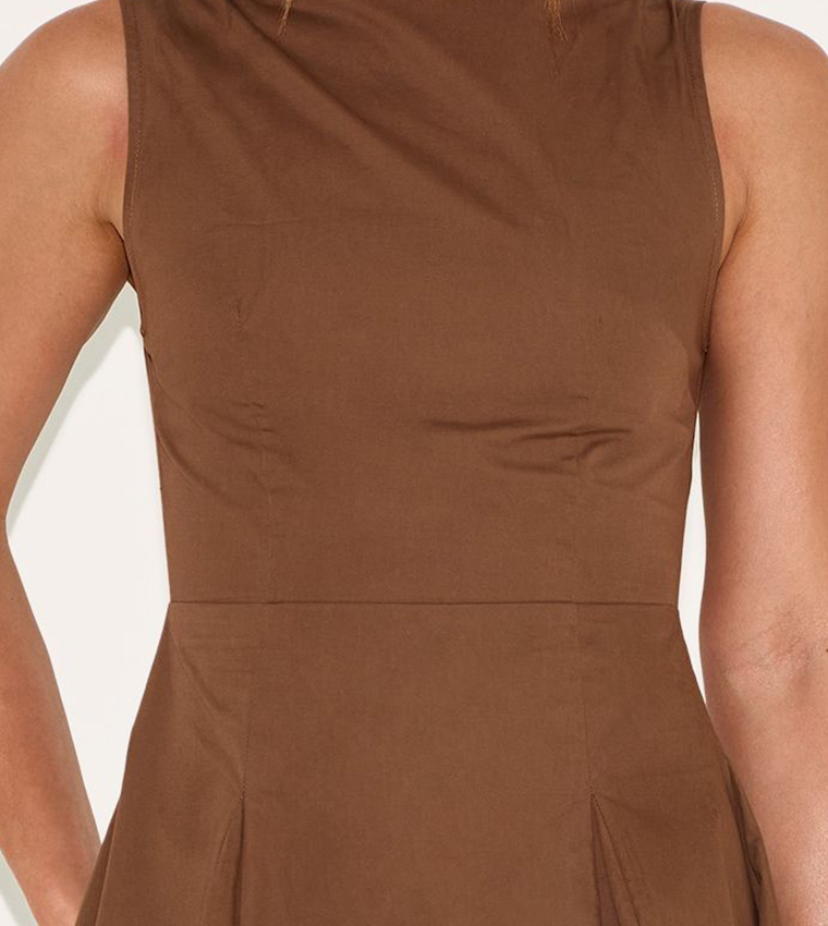Tall Solid Sleeveless Mini Skater Dress