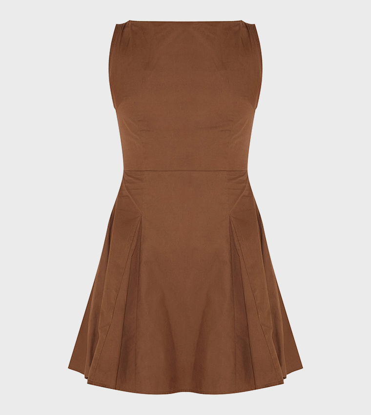 Tall Solid Sleeveless Mini Skater Dress