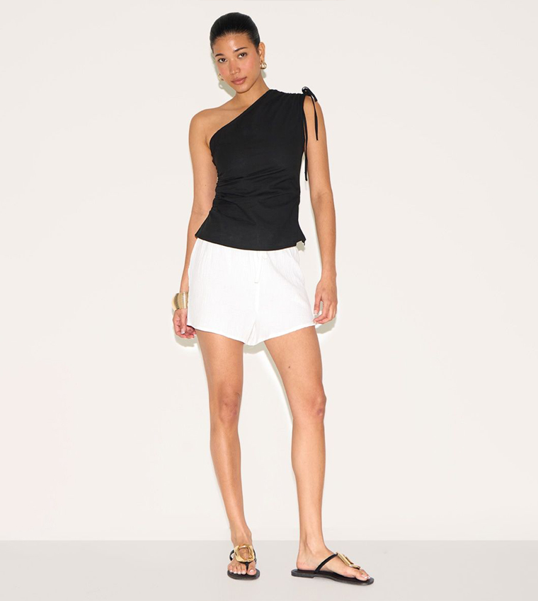 Lightweight Ruched Asymmetric Top