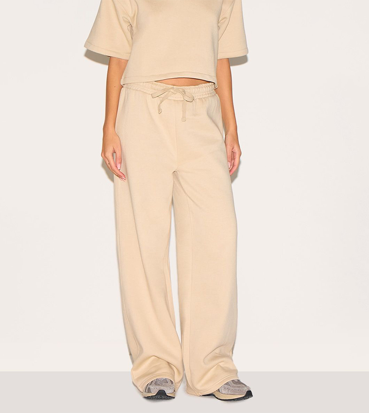 Thick Waistband Wide Leg Sweatpants