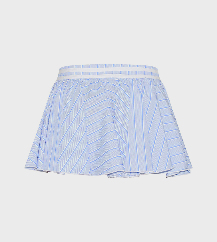 Petite Striped Mini Skater Skirt