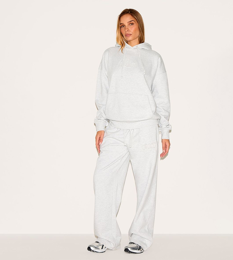 Premium Embossed Wide Leg Sweatpants