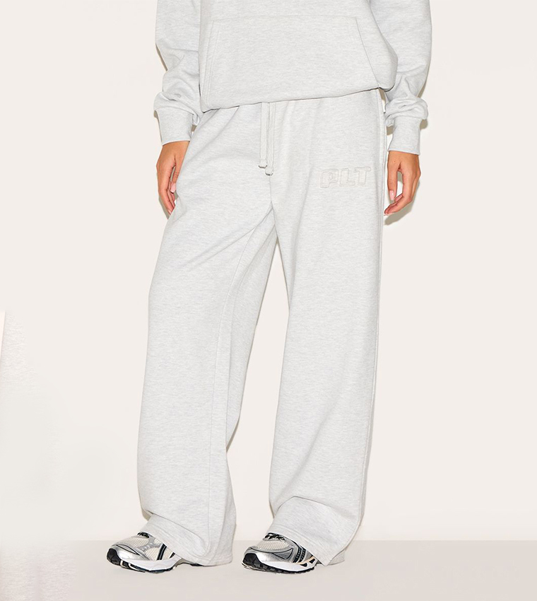 Premium Embossed Wide Leg Sweatpants