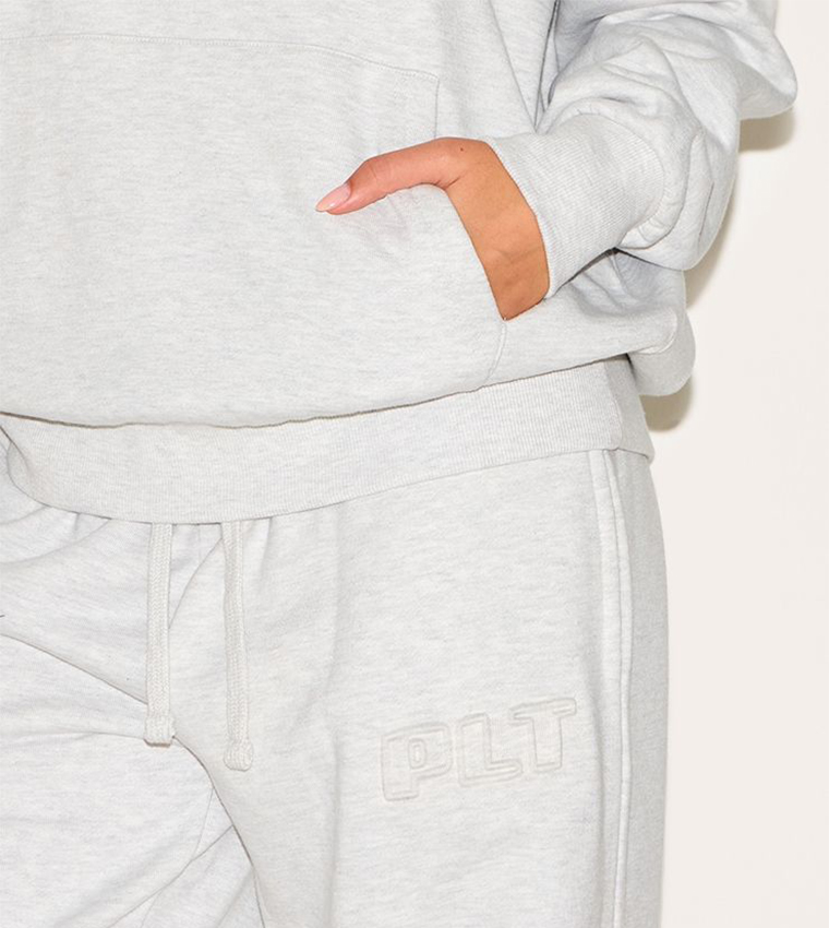Premium Embossed Wide Leg Sweatpants