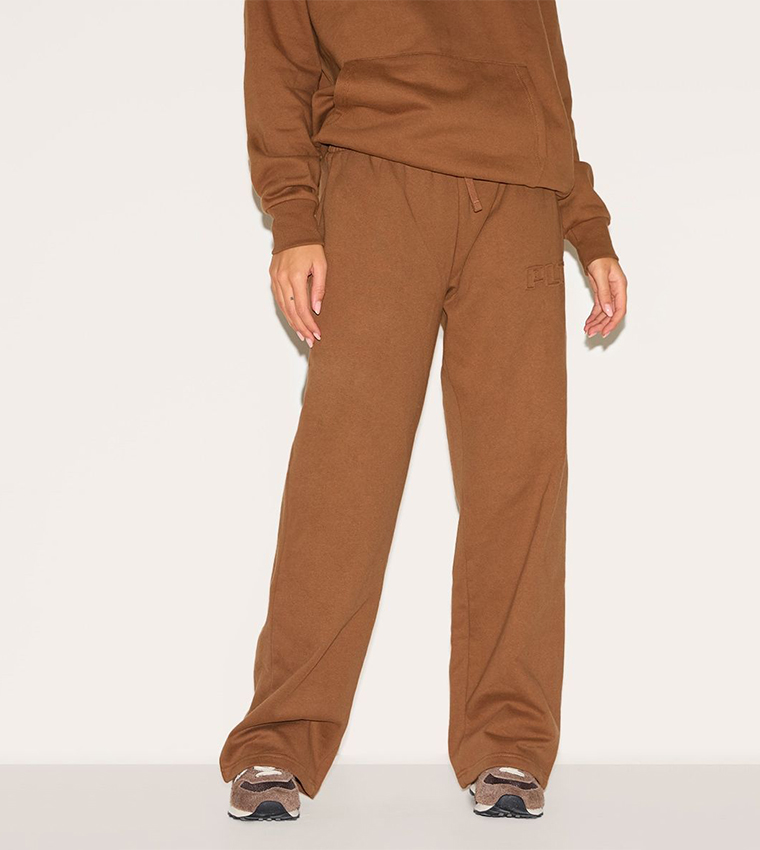 Premium Embossed Wide Leg Sweatpants