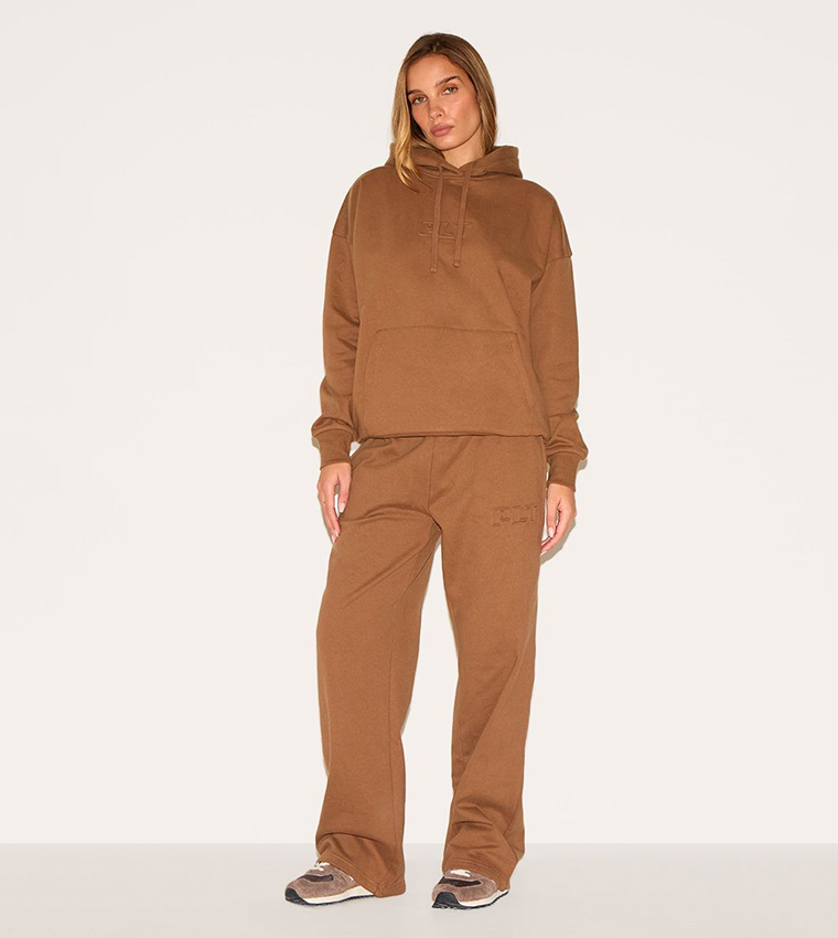 Premium Embossed Wide Leg Sweatpants