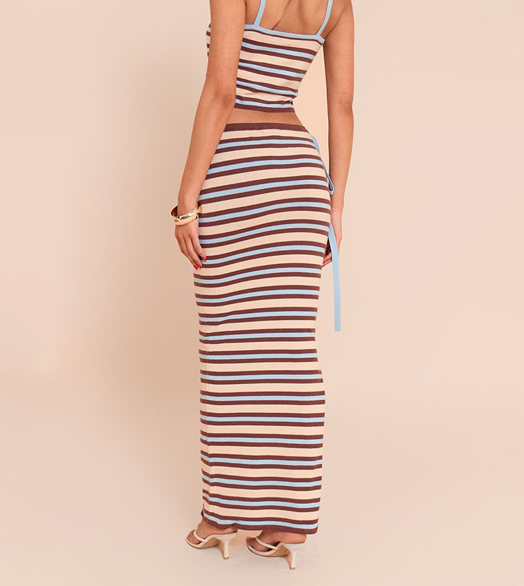 Tall Striped Knit Maxi Skirt