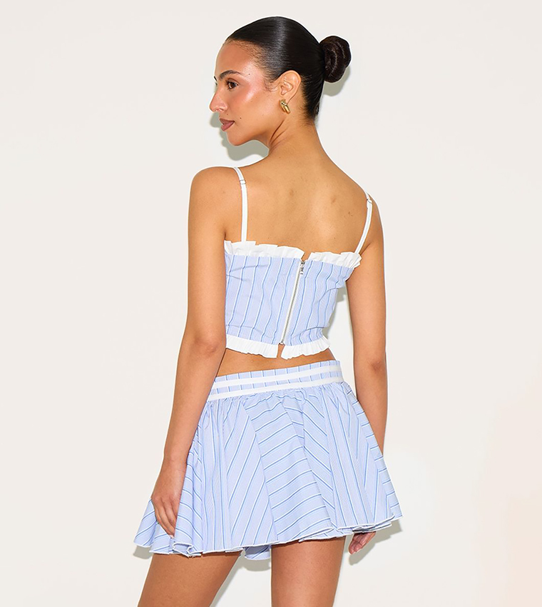 Petite Striped Structured Crop Top