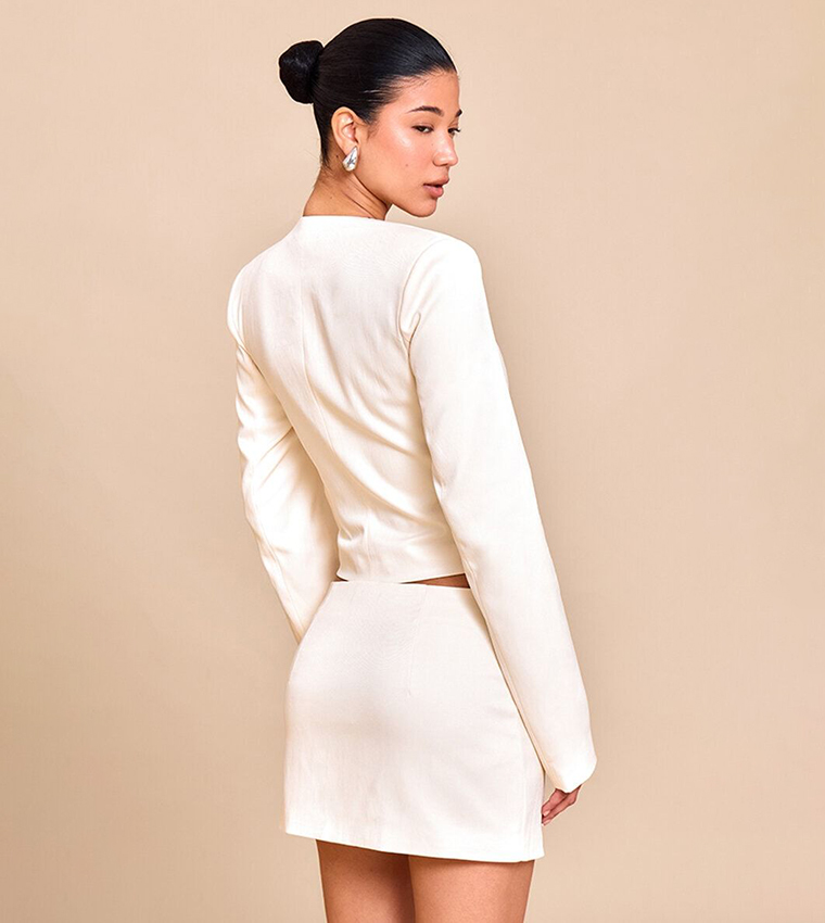 Solid Tailored Mini Skirt