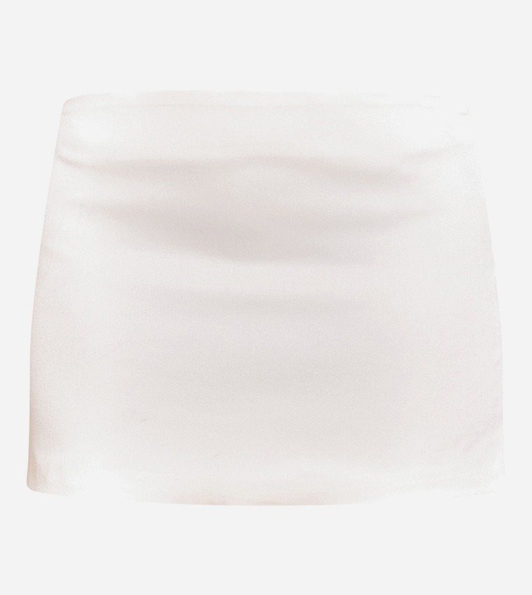 Solid Tailored Mini Skirt