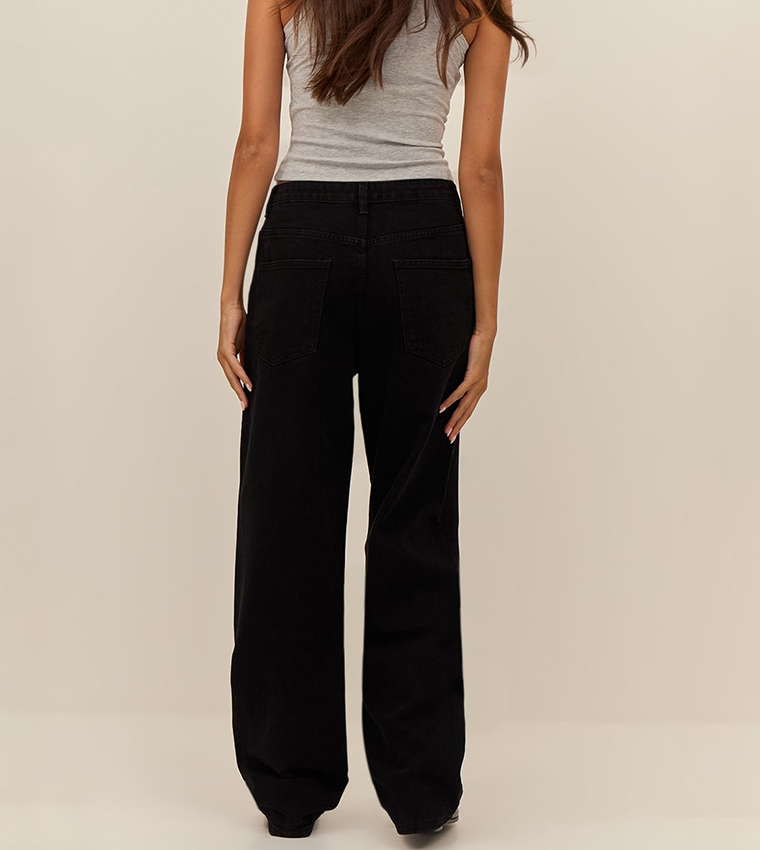 Washed High Waist Boyfriend Jeans