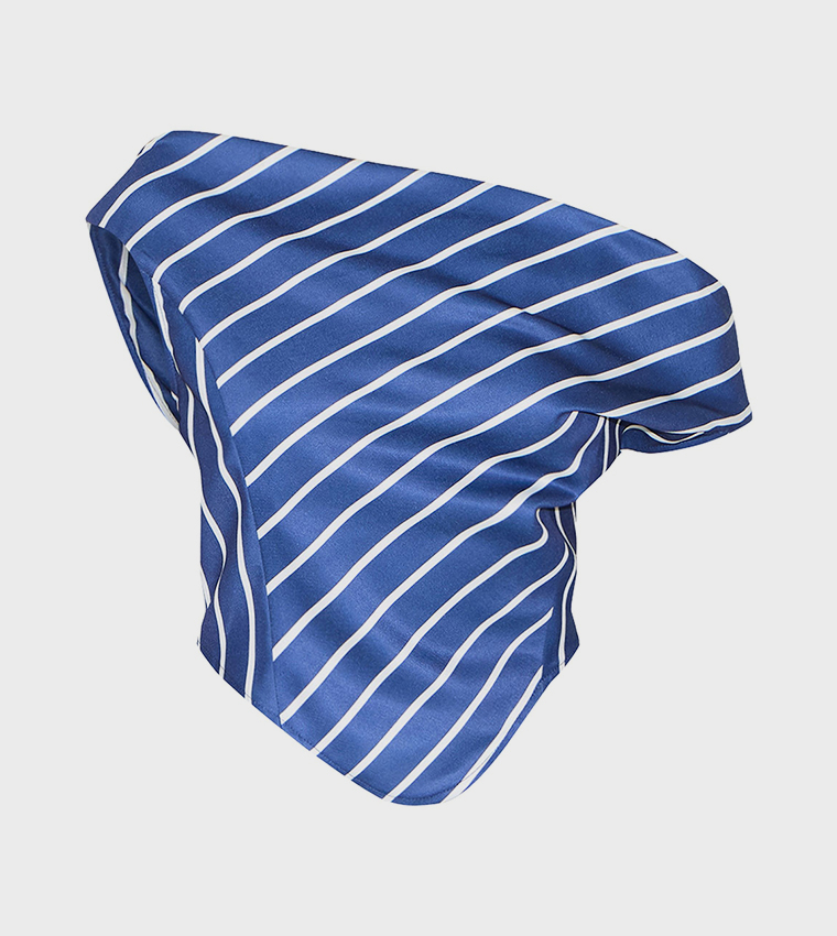 Striped Satin Asymmetrical Sleeveless Top