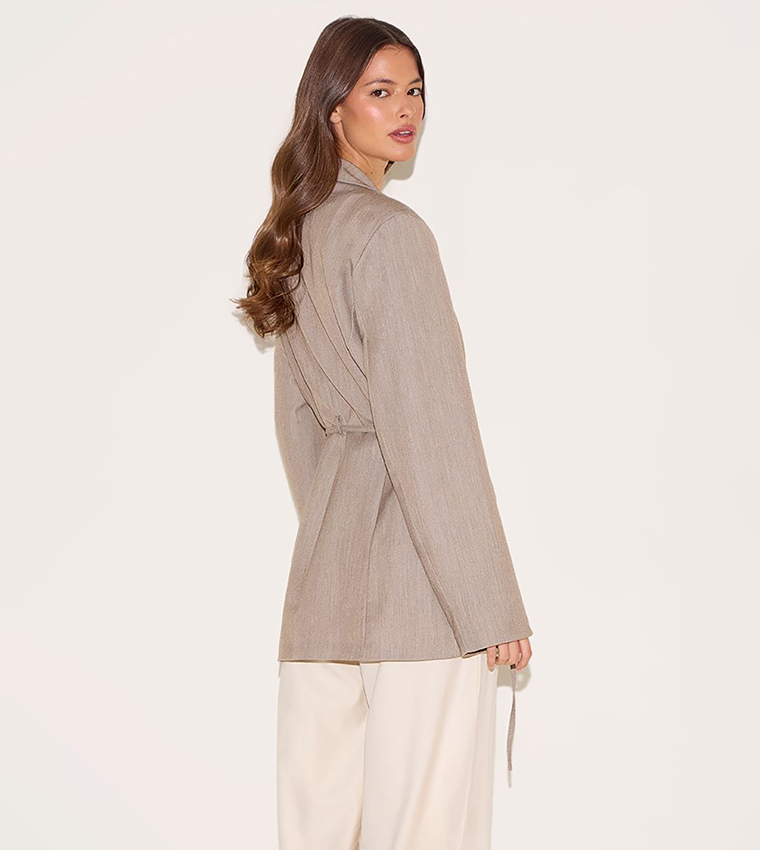 Solid Belt Detail Blazer