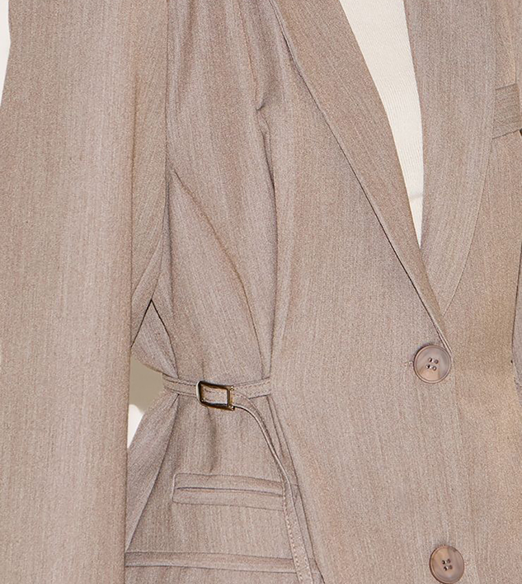 Solid Belt Detail Blazer