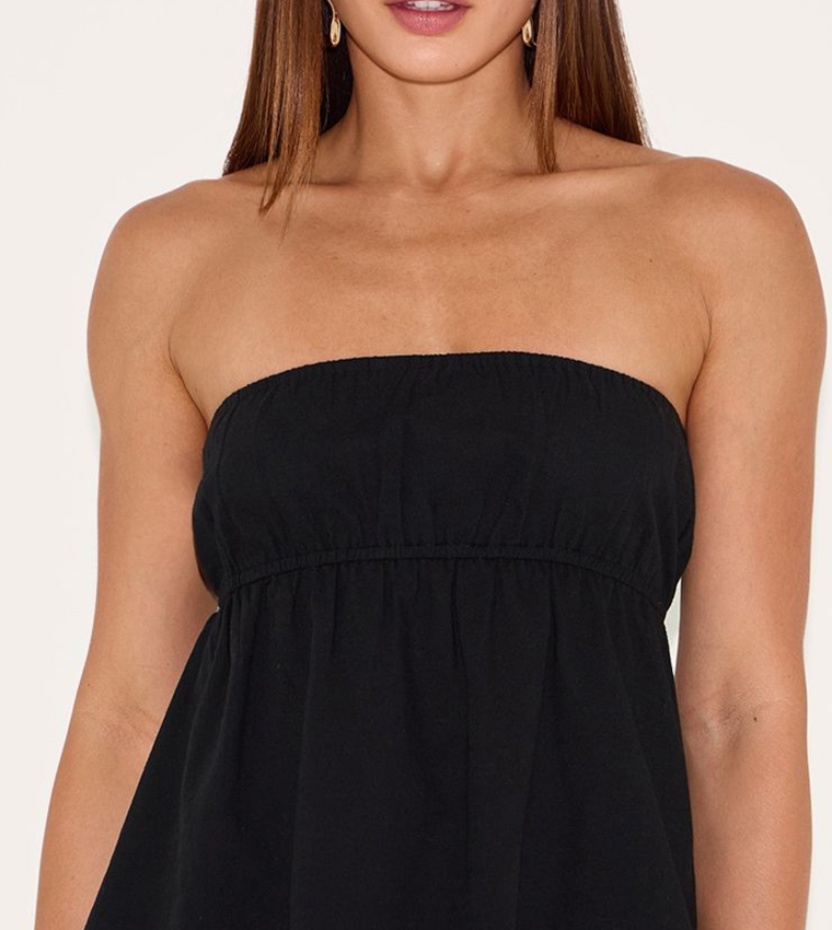 Tall Linen Look PeStrapless Top