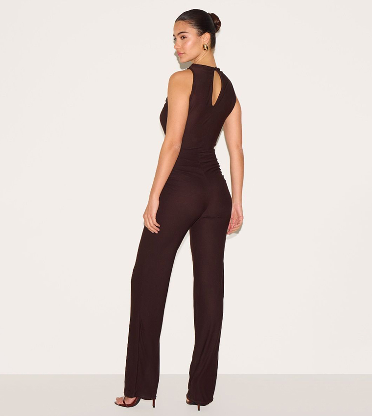 Soft Touch Ruched Straight Leg Jumpsuit