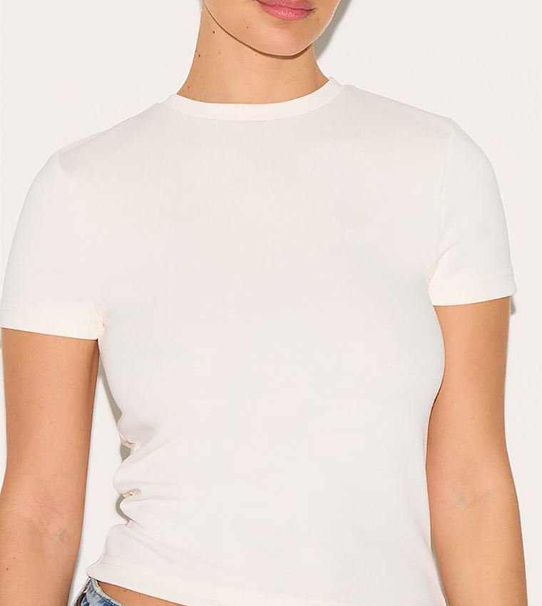 Premium Soft Touch Fitted Crop T-Shirt